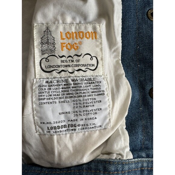 Vintage London Fog TURBO Jean Jacket Boys Girls Kids Size‎ Large / 7 - Picture 10 of 15